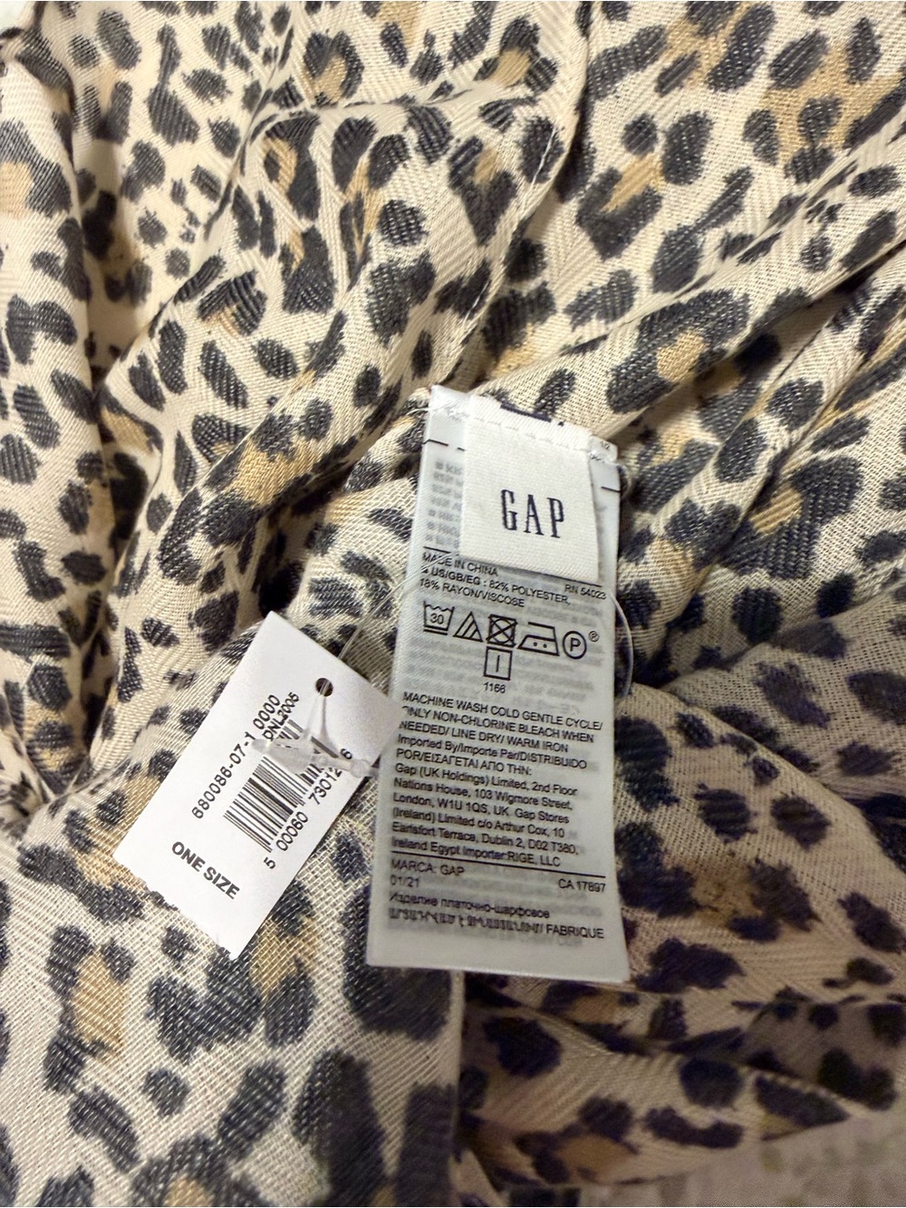 Gap Leopard Print Lightweight Scarf - Classic Animal Print NWT - Picture 5 of 6